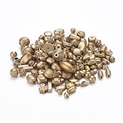 Vernickelt Acryl-Perlen, gemischten Stil, Mischformen, Vergoldete, 8~17x4~11x4~11 mm, Bohrung: 1~3 mm