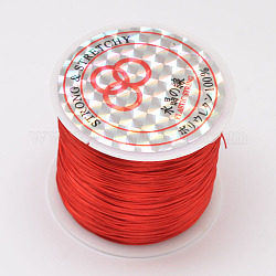 Chaîne de cristal élastique plat, fil de perles élastique, pour la fabrication de bracelets élastiques, teinte, rouge, 0.8mm, environ 65.61 yards (60 m)/rouleau