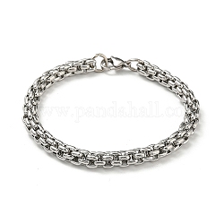 Bracelets avec chaîne de corde en 201 acier inoxydable, couleur inoxydable, 8-7/8 pouce (22.5 cm)