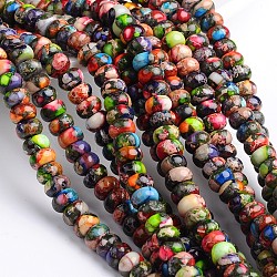 Brins de perles rondelles de jaspe impérial naturel teints, colorées, 4.5x2~2.5mm, Trou: 1mm, Environ 160 pcs/chapelet, 16 pouce