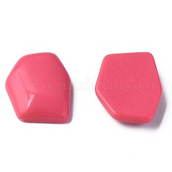 Cabochons opaques en acrylique, hexagone irrégulier, rose foncé, 25.5x19.5x5.5mm, environ 253 pcs/500 g