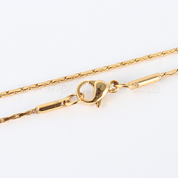 Collares de cadena de coreana de 304 acero inoxidable, con cierre de langosta, dorado, 17.9 pulgada (45.4 cm), 1mm
