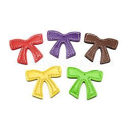 Imitation Leather Pendants, Bowknot, Mixed Color, 47x55x3mm, Hole: 2mm