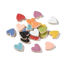 Cabujones de porcelana de azulejos de mosaico de corazón, Para decoración del hogar o manualidades de diy, color mezclado, 23x22.5x6mm
