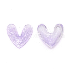 Corazón 3d con cabujones de resina en polvo brillante, clavos de arte de uñas, accesorios de decoración de uñas, lila, 9.5x9.5x2mm, aproximadamente 30 pieza/bsg