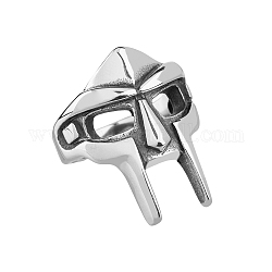 Superfinding ゴシックマスク指輪チタン鋼リングヴィンテージパンク指輪男性の女性のための個性的シルバーリングコスプレ衣装アクセサリー