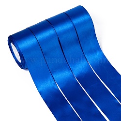 Single Face Satin Ribbon, Polyester Ribbon, Blue, 2 inch(50mm), about 25yards/roll(22.86m/roll), 100yards/group(91.44m/group), 4rolls/group