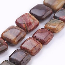 Fili di perline di picasso pietra naturale / picasso, quadrato, 10x10x5mm, Foro: 1 mm, circa 39pcs/filo, 15.3 pollice (39 cm)