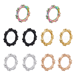Dicosmétique 10 pièces 5 couleurs anneaux de liaison ronds anneaux de connexion hexagonaux anneaux de connecteur de bijoux anneaux de liaison en perles d'imitation d'os anneau de liaison en acier inoxydable pour la fabrication de bijoux de collier
