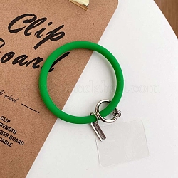Cinturino per cordino in silicone per telefono, cordino da polso con supporto portachiavi in plastica e lega, verde, 8.8cm