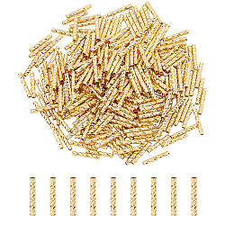 Dicosmetic 300 Stück lange Röhren-Abstandsperlen, goldene gerade Nudelperlen, Makramee-Perlen, 1 mm, lose Abstandsperlen, kleine Loch-Röhrenperlen, Messingperlen für Schmuckherstellung, DIY, Nähen, Basteln