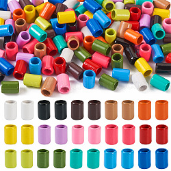 Pandahall 120 шт. 15 цвета стойка для колонн покрытие спрей окрашенные бусины из сплава для изготовления ювелирных изделий, разноцветные, 6.5x4.5 мм, отверстие : 3.3 мм, 8 шт / цвет