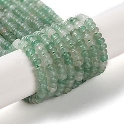 Perles vertes naturelles quartz fraise brins, rondelle, 4x2mm, Trou: 0.8mm, Environ 173~177 pcs/chapelet, 15.39~15.67'' (39.1~39.8 cm)