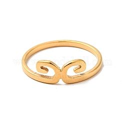 Placcatura ionica (ip) 201 anello da dito ondulato in acciaio inossidabile per donna, oro, misura degli stati uniti 6 1/4 (16.7mm)