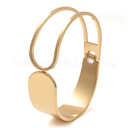 Évider 304 bracelets à manchette large en acier inoxydable, bracelet articulé, or, diamètre intérieur: 1-3/4x2-3/8 pouce (4.6x6.1 cm)