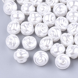 Perle di perle imitazione plastica abs ecologica, grande lucentezza, conchiglia, bianco crema, 9.5x10mm, Foro: 1 mm