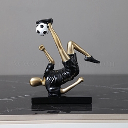 Fußball-Jungenfiguren aus Kunstharz zur Präsentation von Dekorationen, für die Desktop-Weinschrankdekoration zu Hause, Schwarz, 160x180 mm
