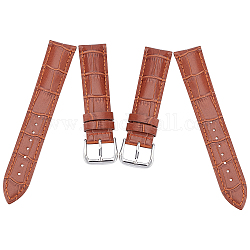 Cinturini per orologi in pelle gorgecraft, con 304 ganci in acciaio inox, cioccolato, 88~120x18x2.5~4.5mm