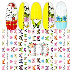 Pegatinas de uñas, autoadhesivo, para decoraciones con puntas de uñas, mariposa, colorido, 123x80mm