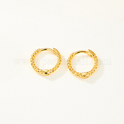 Rhodinierte Creolen aus 925 Sterlingsilber, runden Ring, golden, 10 mm