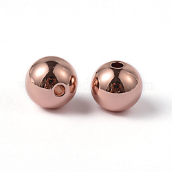 Круглое ионное покрытие (ip) 202 шарик из нержавеющей стали, розовое золото , 10 мм, отверстие : 2 мм