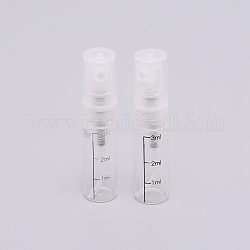 Botellas de spray de vidrio portátiles vacías, atomizador de niebla fina, con tapa protectora de plástico, botella recargable, Claro, 14x62mm, capacidad: 3 ml