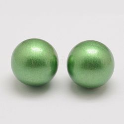 Perles de boule ajustement pendentif de cage en laiton, sans trou, vert de mer foncé, 16mm