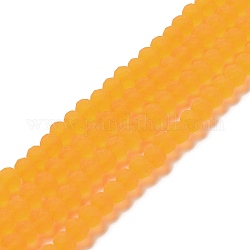 Chapelets de perles en verre transparente  , facette, mat, rondelle, orange, 4mm, Trou: 1mm