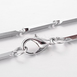 Edelstahlstange Gliederkette Halsketten, mit Karabiner verschlüsse, Edelstahl Farbe, 17.9 Zoll (45.7 cm), 2 mm