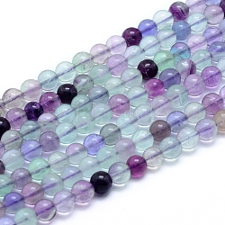 Chapelets de perles en fluorite naturel, ronde, 6~6.5mm, Trou: 0.8mm, Environ 64 pcs/chapelet, 15.75 pouce (40 cm)