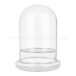 Couvercle de dôme en verre, vitrine décorative, cloche cloche terrarium, clair, 119x160mm