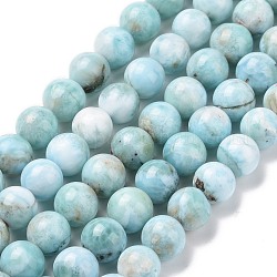 Natürliche runde Perlenstränge aus Larimar, Klasse ab, 8~8.5 mm, Bohrung: 0.8 mm, ca. 49 Stk. / Strang, 15.51'' (39.4 cm)