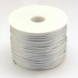 Fil de nylon, corde de satin de rattail, gris clair, 1.5mm, environ 100yards/rouleau (300pied/rouleau)