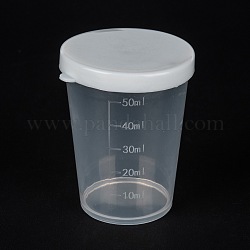 Strumenti di plastica della tazza di misurazione, tazza graduata, bianco, 4.85x4.5x5.9cm, capacità: 50 ml (1.69 fl. oz)