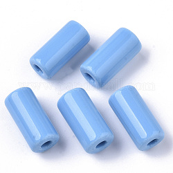 Opaken Glasstiftperlen, Kolumne, Rundloch, Deep-Sky-blau, 23~24x11~12 mm, Bohrung: 4 mm, ca. 85 Stk. / Beutel