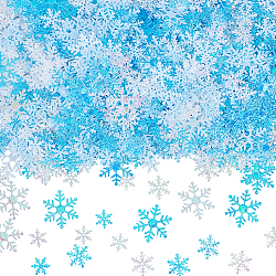 Olycraft 1600 pieza 3 tamaños confeti de copo de nieve decoraciones de confeti de copos de nieve de Navidad confeti con brillo de copo de nieve brillo de dispersión para mesa suministros para fiestas navideñas de Año Nuevo - colores mezclados