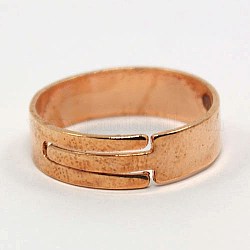 DIY Jewelry Adjustable Finger Rings Components Iron Ring Findings, Rose Gold, 17mm