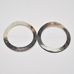 Natural Black Lip Shell Linking Rings, 69x2.5mm, Hole: 53mm