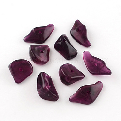 Perles en acrylique imitation pierre précieuse, violet, 19~28x14~19x6~13mm, Trou: 2mm, environ 310 pcs/500 g