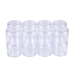 Benecreat 16 Packung 35 ml leeres klares Plastikperlen-Vorratsgefäßglas mit abgerundeten Schraubdeckeln für Perlen, Nail-Art, Glanz, bilden, Kosmetik und Reisecreme
