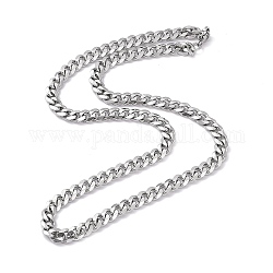 201 collar de cadena de eslabones cubanos de acero inoxidable con 304 cierres de acero inoxidable para hombres y mujeres, color acero inoxidable, 23.82 pulgada (60.5 cm), link: 10x8x2 mm