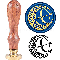 SUPERDANT 30mm Wax Seal Stamp Bow Mandala Moon Pattern Sealing Wax Brass Head Wax Stamps Wooden Handle Vintage Sealing Stamp for Envelopes Cards Packing without Wax