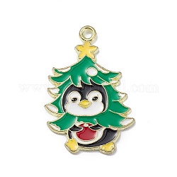 Подвески из сплава в рождественском стиле, пингвин, рождественская елка, средний морской зеленый, 31x21x1.3 мм, отверстие : 1.8 мм