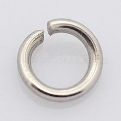 304 Edelstahl offenen Ringe springen, Edelstahl Farbe, 8x1.5 mm, Innendurchmesser: 5 mm