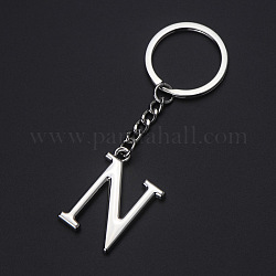 Schlüsselanhänger aus platinierter Legierung, mit Schlüsselring, Buchstabe, letter.n, 3.5x2.5 cm