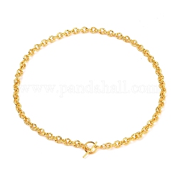 Collares de cadena de cable de aluminio, con corchetes de la palanca de aleación, textura, dorado, 17.71 pulgada (45 cm)