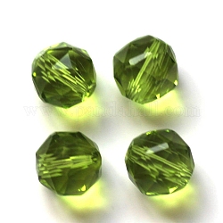 Abalorios de cristal austriaco de imitación, aaa grado, facetados, redondo, verde amarillo, 6mm, agujero: 0.7~0.9 mm