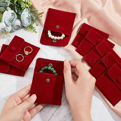 Wholesale Nbeads Square Velvet Jewelry Bags 