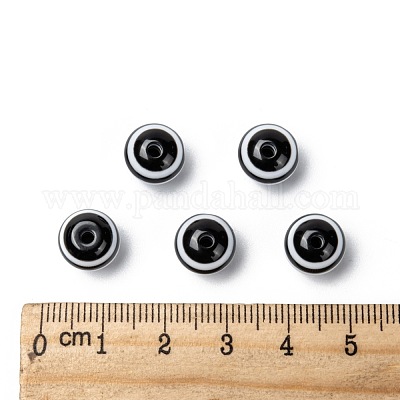 Rotonde perle di resina a righe&nbsp;RESI-R158-10mm-11-1