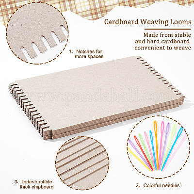 Wholesale FINGERINSPIRE 8PCS Cardboard Weaving Looms & 12PCS Safety Plastic  Sewing Needles 